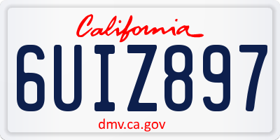 CA license plate 6UIZ897