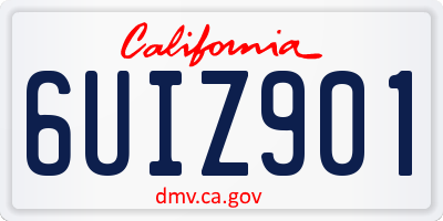 CA license plate 6UIZ901