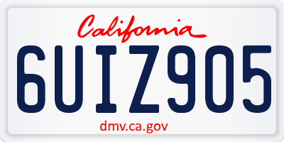 CA license plate 6UIZ905