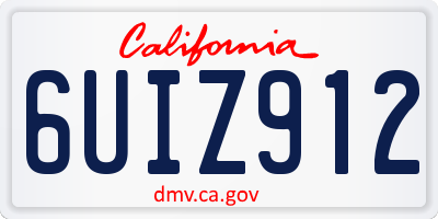 CA license plate 6UIZ912