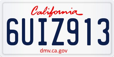 CA license plate 6UIZ913