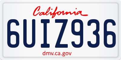 CA license plate 6UIZ936