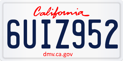 CA license plate 6UIZ952