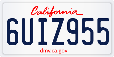 CA license plate 6UIZ955