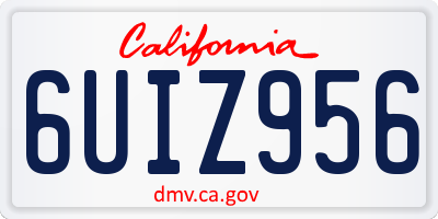 CA license plate 6UIZ956