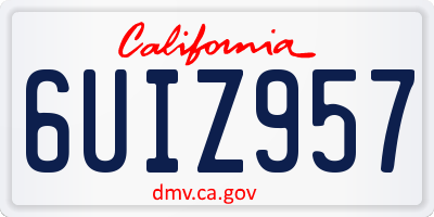 CA license plate 6UIZ957