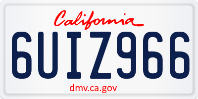 CA license plate 6UIZ966