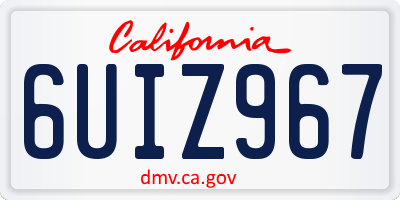 CA license plate 6UIZ967