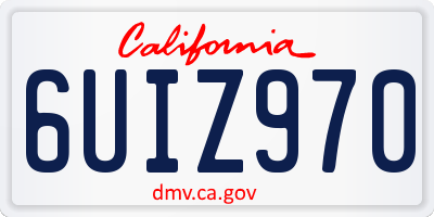 CA license plate 6UIZ970