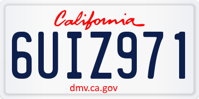 CA license plate 6UIZ971