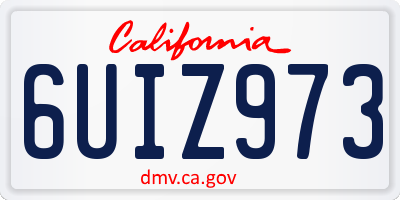 CA license plate 6UIZ973