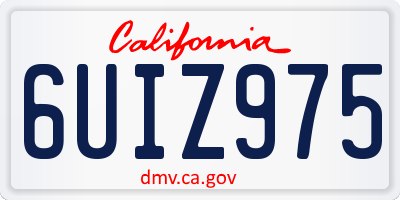 CA license plate 6UIZ975