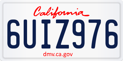 CA license plate 6UIZ976