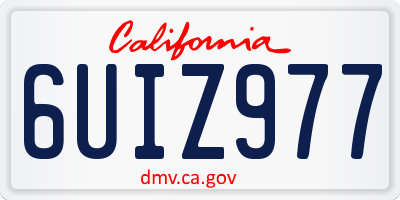 CA license plate 6UIZ977