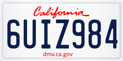 CA license plate 6UIZ984