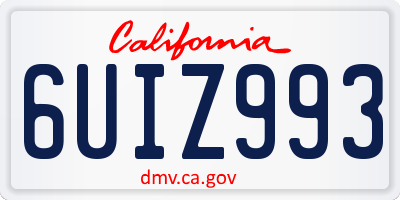 CA license plate 6UIZ993
