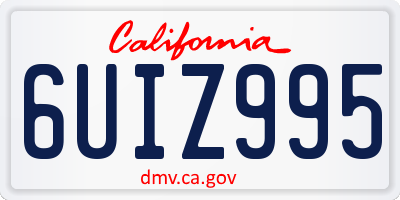 CA license plate 6UIZ995