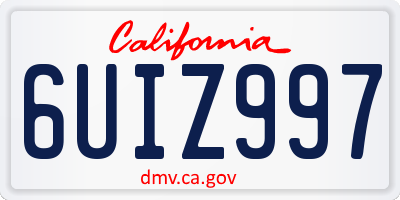 CA license plate 6UIZ997