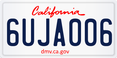 CA license plate 6UJA006
