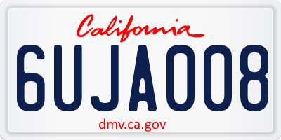 CA license plate 6UJA008