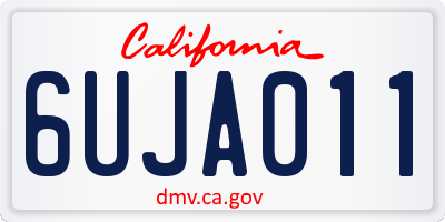 CA license plate 6UJA011
