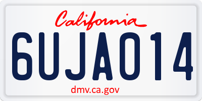 CA license plate 6UJA014