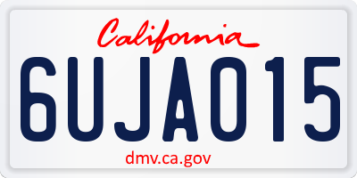 CA license plate 6UJA015