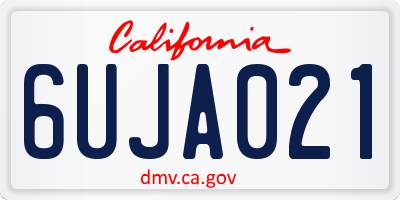 CA license plate 6UJA021