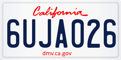 CA license plate 6UJA026
