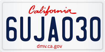 CA license plate 6UJA030