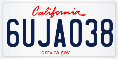 CA license plate 6UJA038