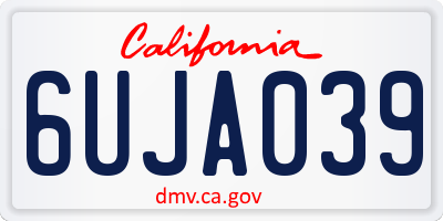 CA license plate 6UJA039