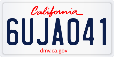 CA license plate 6UJA041