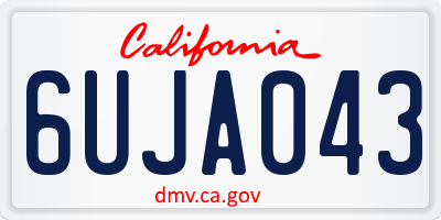 CA license plate 6UJA043