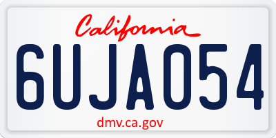 CA license plate 6UJA054