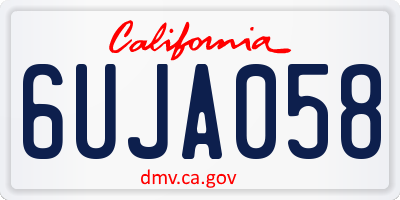 CA license plate 6UJA058