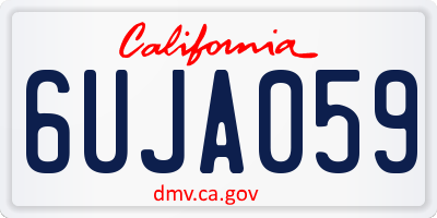CA license plate 6UJA059