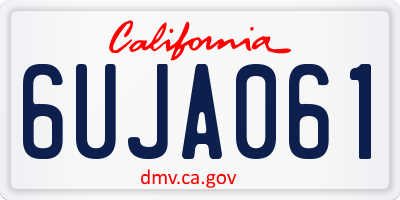 CA license plate 6UJA061