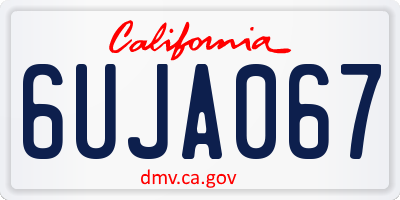 CA license plate 6UJA067