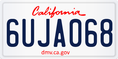 CA license plate 6UJA068
