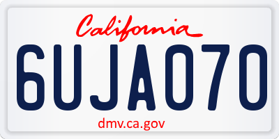 CA license plate 6UJA070