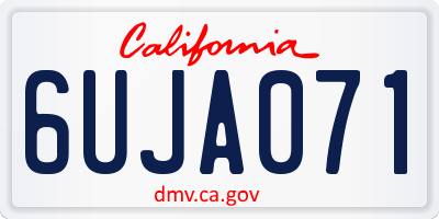 CA license plate 6UJA071