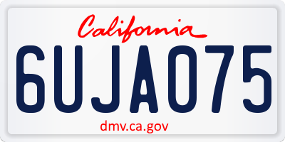 CA license plate 6UJA075