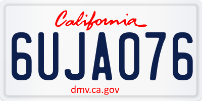 CA license plate 6UJA076