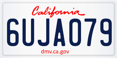 CA license plate 6UJA079