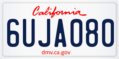CA license plate 6UJA080