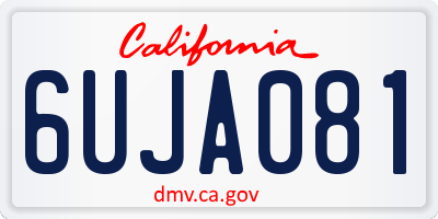 CA license plate 6UJA081
