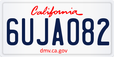 CA license plate 6UJA082