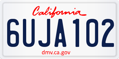 CA license plate 6UJA102