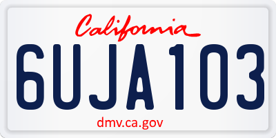 CA license plate 6UJA103